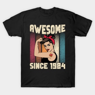 Awesome since 1984,38th Birthday Gift women 38 years old Birthday T-Shirt